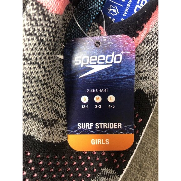 Girls Speedo Heather Gray Black Pink Surf Strider Water Shoes Junior Size M 2-3 - Picture 7 of 9